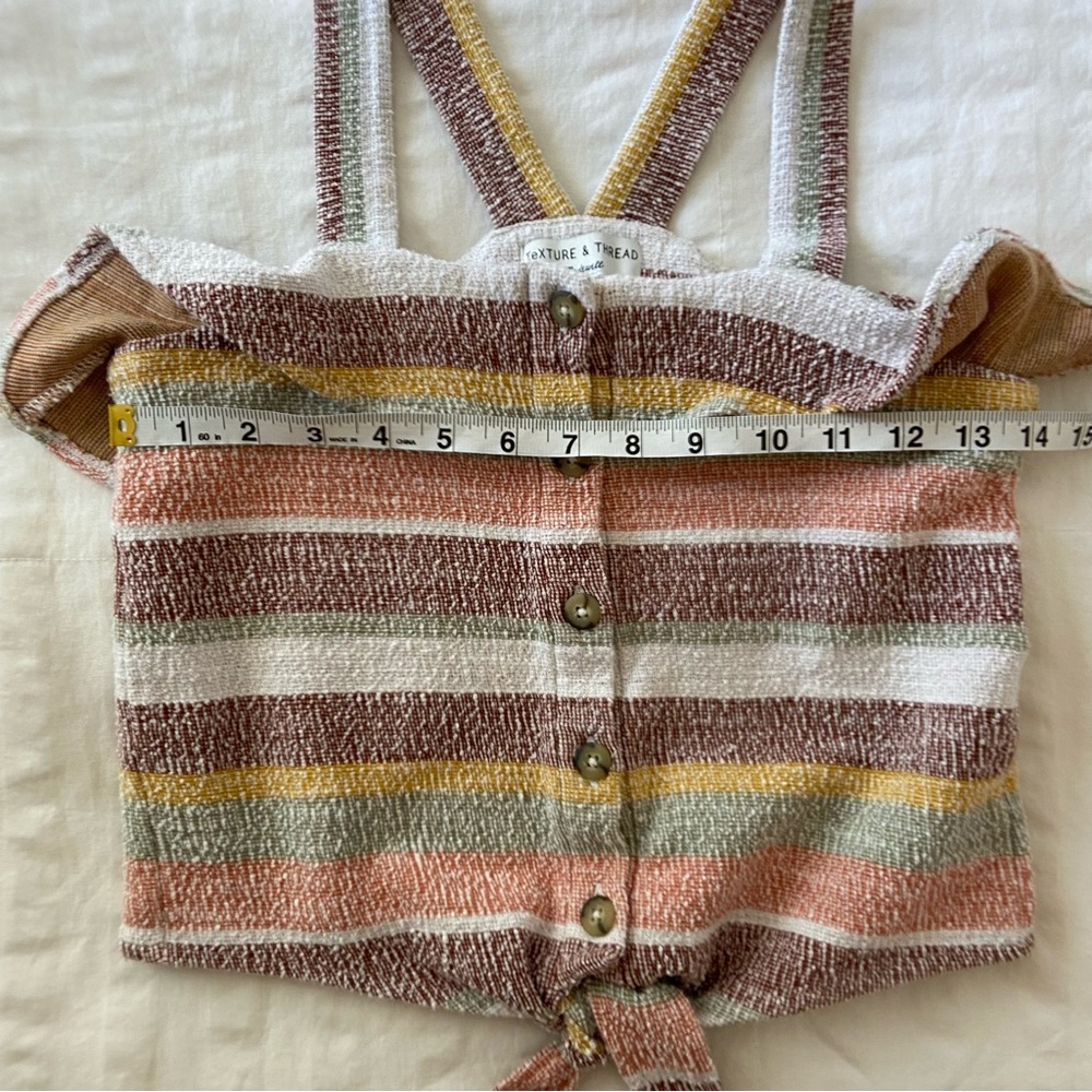 Madewell Texture & Thread Striped Ruffle Tie-Front Tank - Picture 13 of 14
